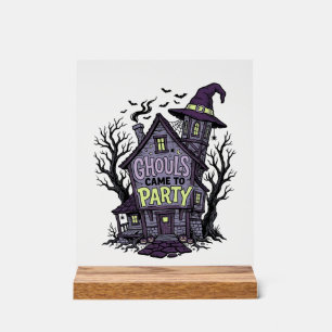 Haunted House Shirt Cute Spooky Party Halloween De Acrylic Sign