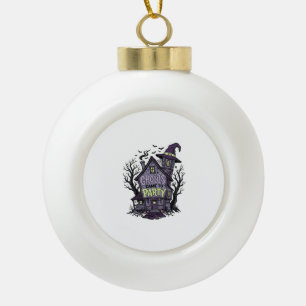 Haunted House Shirt Cute Spooky Party Halloween De Ceramic Ball Christmas Ornament