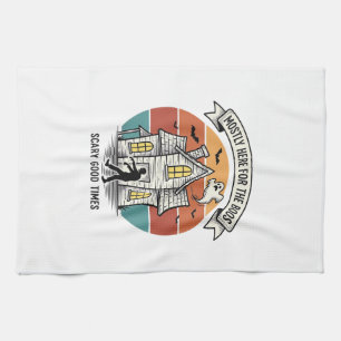 Haunted House Shirt Funny Vintage Halloween Scare  Tea Towel