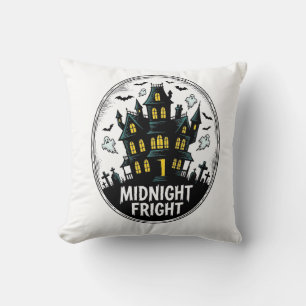 Haunted House Shirt Scary Night Halloween Vector_1 Cushion