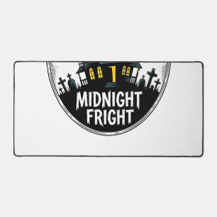 Haunted House Shirt Scary Night Halloween Vector_1 Desk Mat
