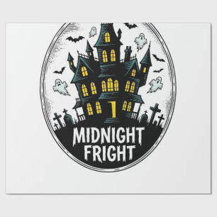 Haunted House Shirt Scary Night Halloween Vector_1 Wrapping Paper