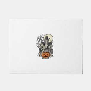 Haunted House Shirt Vintage Engraving Halloween De Doormat