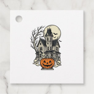 Haunted House Shirt Vintage Engraving Halloween De Favour Tags
