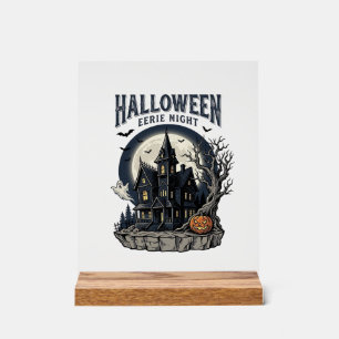 Haunted House Shirt Vintage Engraving Spooky Seaso Acrylic Sign