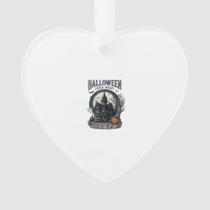 Haunted House Shirt Vintage Engraving Spooky Seaso Ornament