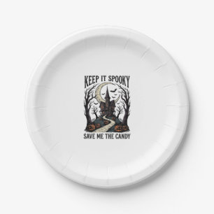 Haunted House Shirt Vintage Halloween Engraving Ar Paper Plate