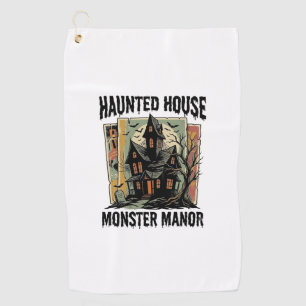 Haunted House Shirt Vintage Monster Manor Design Golf Towel
