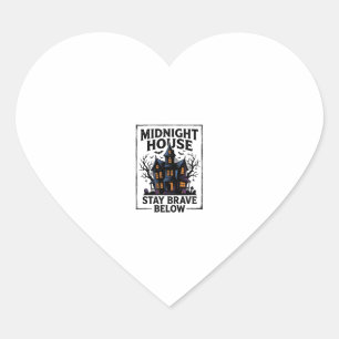 Haunted House Shirt Vintage Spooky Night Design_1 Heart Sticker