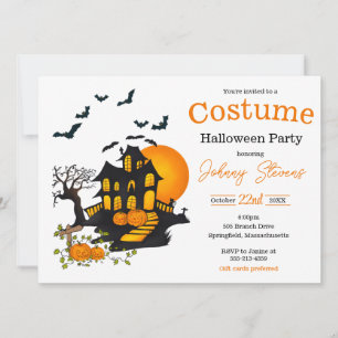 Haunted House Simple Halloween Costume Party  Card