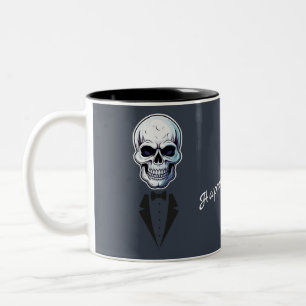Haunted House Skeleton Halloween Shirt Two-Tone Coffee Mug