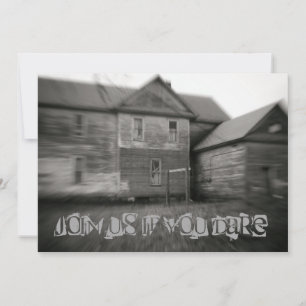 Haunted House Spooky Old Distressed Halloween Invitation