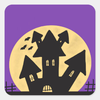 Haunted House Square Sticker