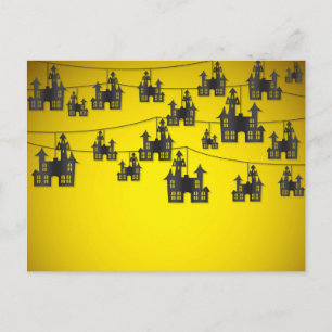 Haunted house string postcard
