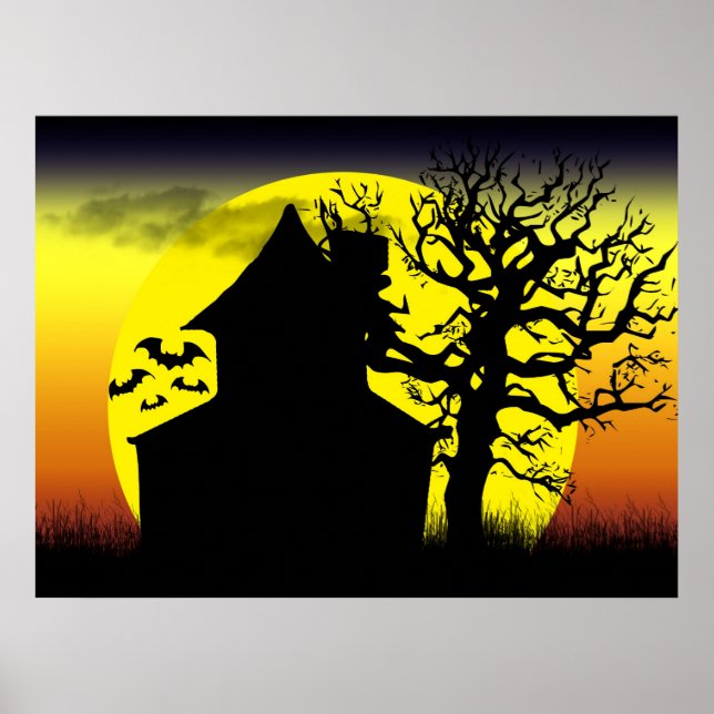 Haunted House Sunset Poster Print (Front)