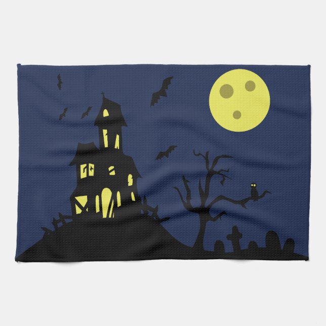 Haunted House Tea Towel (Horizontal)