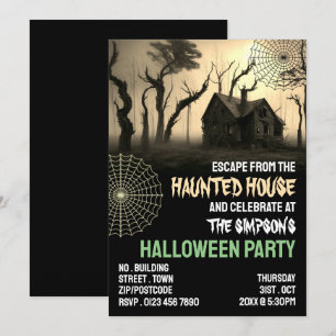 Haunted House Theme, Escape Room, Halloween Party Invitation