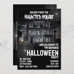 Haunted House Theme, Escape Room, Halloween Party Invitation