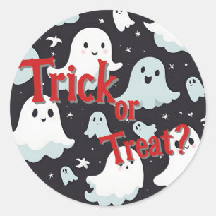 Haunted House Trick Treat Halloween Classic Round Sticker