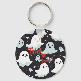 Haunted House Trick Treat Halloween Key Ring