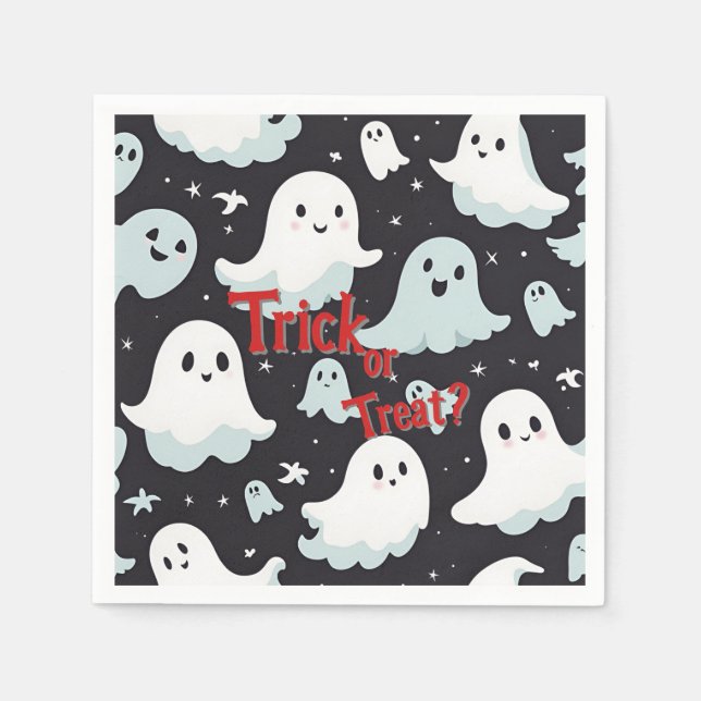 Haunted House Trick Treat Halloween Napkin (Front)