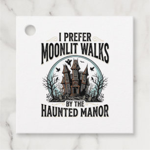 Haunted House Walks Funny Vintage Halloween Tee Favour Tags