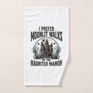 Haunted House Walks Funny Vintage Halloween Tee Hand Towel