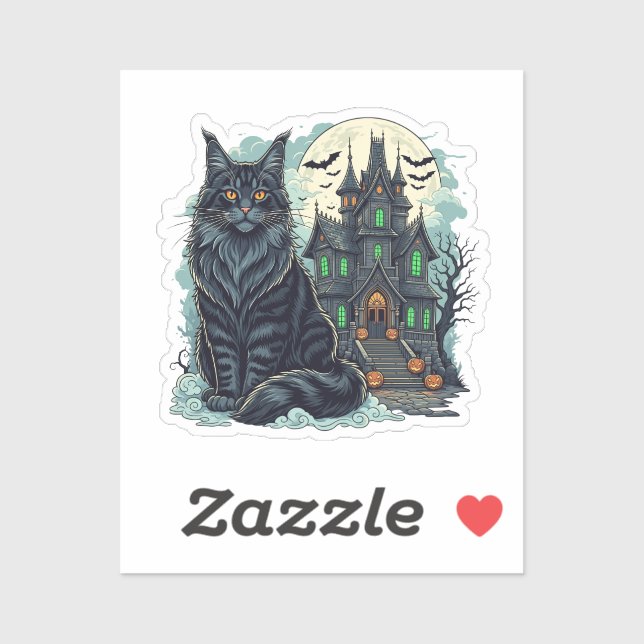 Haunted House Watcher – Maine Coon Halloween (Sheet)
