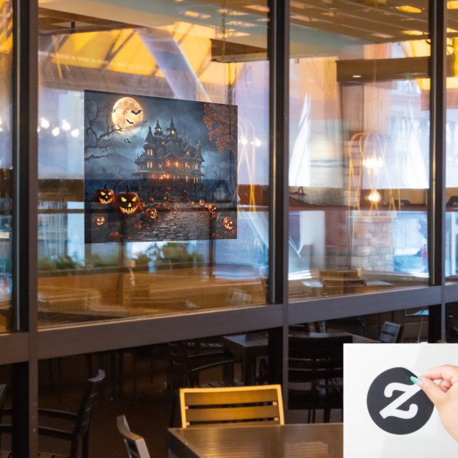 Haunted House Window Cling (Restaurant Window)