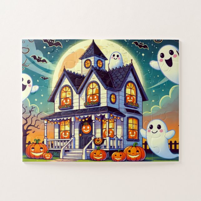 Haunted House with friendly ghosts Jigsaw Puzzle (Horizontal)