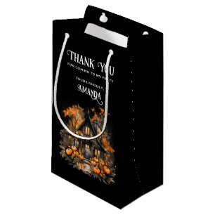 Haunted House with Pumpkins Halloween Small Gift Bag
