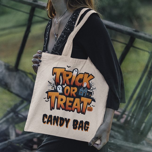 Haunted house with spooky ghosts design tote bag (Creator Uploaded)