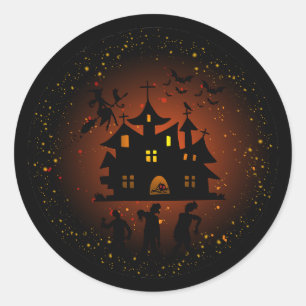 Haunted House with Zombies Sticker
