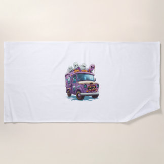 Haunted Ice Cream Truck Beach Towel