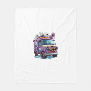 Haunted Ice Cream Truck Fleece Blanket