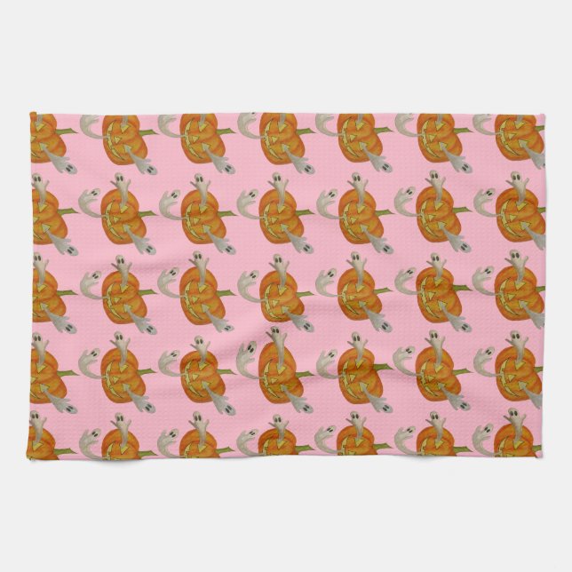 haunted jack o lantern tea towel (Horizontal)