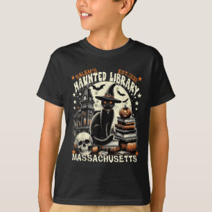 Haunted Library M Vintage Gothic Halloween Art T-Shirt