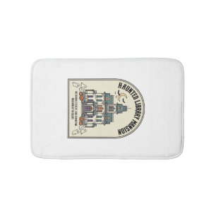 Haunted Library Salem Ghost Vintage Halloween_1 Bath Mat