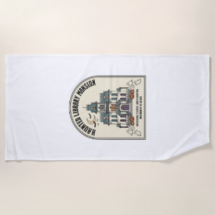 Haunted Library Salem Ghost Vintage Halloween_1 Beach Towel