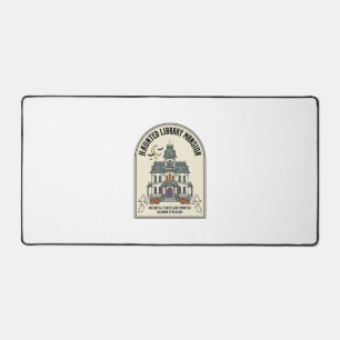 Haunted Library Salem Ghost Vintage Halloween_1 Desk Mat