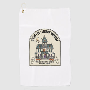 Haunted Library Salem Ghost Vintage Halloween_1 Golf Towel