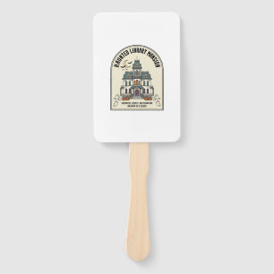 Haunted Library Salem Ghost Vintage Halloween_1 Hand Fan