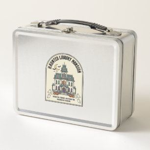 Haunted Library Salem Ghost Vintage Halloween_1 Metal Lunch Box