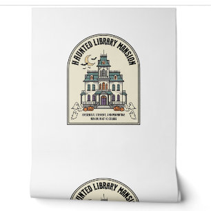 Haunted Library Salem Ghost Vintage Halloween_1 Wallpaper