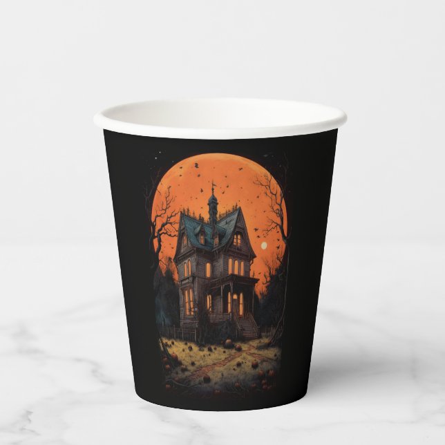 Haunted Mansion Adult Halloween Party Paper Cups (Front)