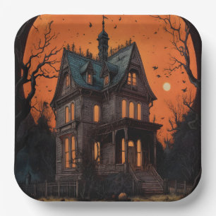 Haunted Mansion Adult Halloween Party Paper Plate