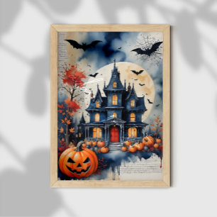 Haunted mansion Halloween Night Poster