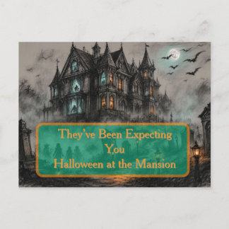 Haunted Mansion Halloween Party Holiday Postcard