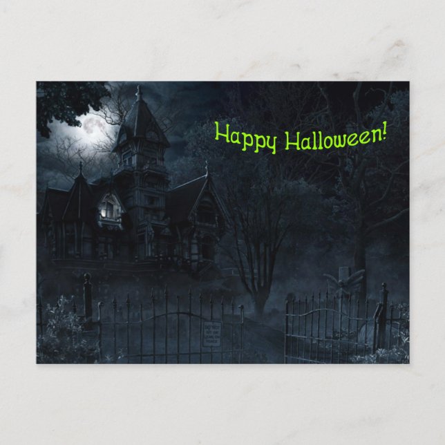 Haunted Mansion Halloween Postcard (Front)