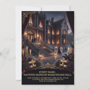 Haunted Mansion Masquerade Ball Gothic Halloween Invitation
